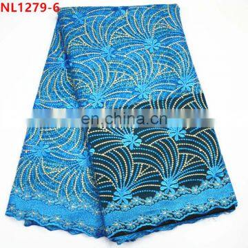 Fashion african french lace fabric/tulle net lace for party dress