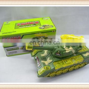 2015year new electric flash music plastic tank toy