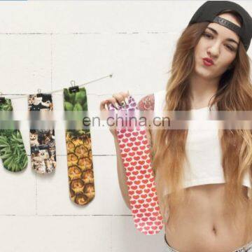 3D Men Over Knee Sports Socks High Quality Polyester Custom Digital Print Socks Emoji Expression Socks