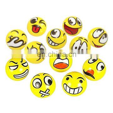 A022 Stress Ball Novelty Squeeze Ball Hand Wrist Exercise Squeeze Toys Smile Face PU Slow Rebound Ball 12pcs 6.3cm