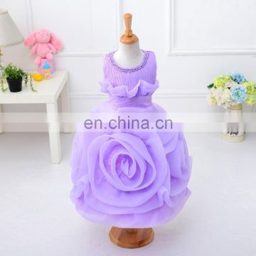 Purple Big Rose Party Dress