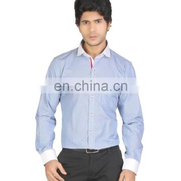 Red Country Trendy Light Blue Cotton Striped Slim Fit