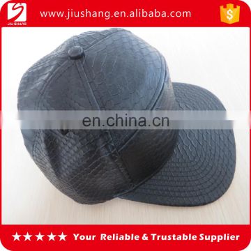 Custom design black snake PU leather cap/hat for promotion