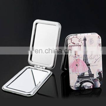 Magnetic closer custom made PU compact pocket mirror