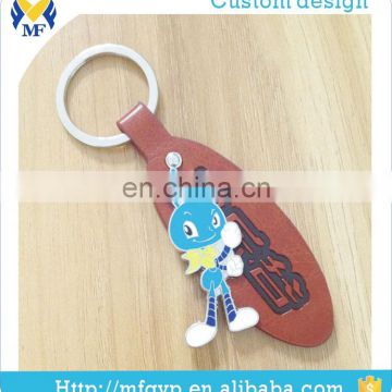 Wholesale genuine leather keychain for souvenirs