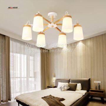 LED Chandelier Living Room Restaurant the Bedroom Wood Minimalist Modern Wind Industry With Creative Japanese-style photo-4