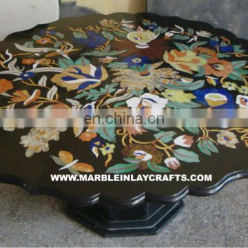 Black Marble Inlay Table Tops