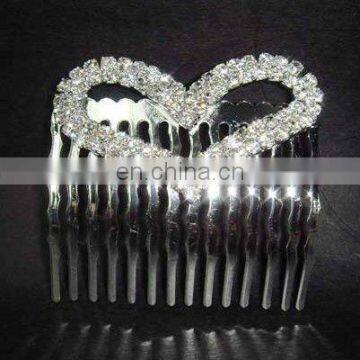 fashion rhinestone heart bridal hair comb