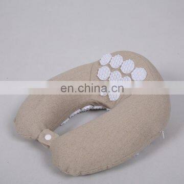 Hot Selling U Shape Eco Friendly Cotton Cover Memory Foam Filling Acupressure Neck Pillow photo-3