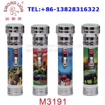 New Product Iron Plastic 2*D Dry Battery Powered LED Flashlight LED Torch M3001P