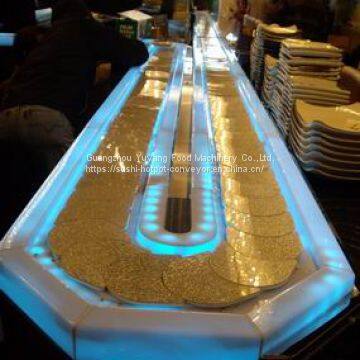 China Sushi conveyor belt  system decorated with colorful LED lights