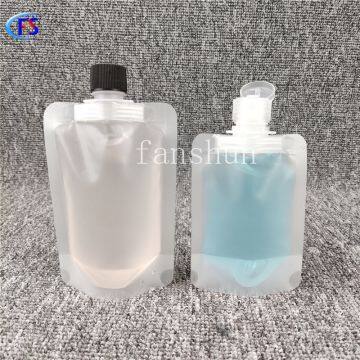 A Blank Standing Bag With a Flap for Hand Gel Clear Plastic Nozzle Bag for Sunscreen photo-2