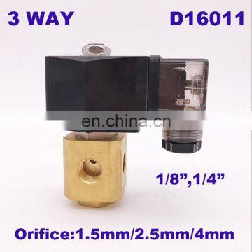 D16011 Normal Open/close Direct Acting Brass Gas Valve 0 Pressure Start 1/8" 1/4" BSP 1.5mm/2.5mm/4mm NBR 3/2 Way Solenoid Valve photo-2