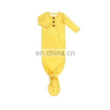 Baby Button Mitten Knotted Gown Infant Sleeper Newborn Shower Gift