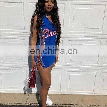 2020 New Arrivals Women Sexy Club Dresses Ladies Letter Printed Mini Party Dresses Women Summer Dresses photo-6