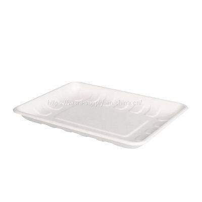 Eco Friendly Factory Direct Bagasse Rectangle Tray Disposable Tableware Multi-use Serving Platter Food Tray photo-3