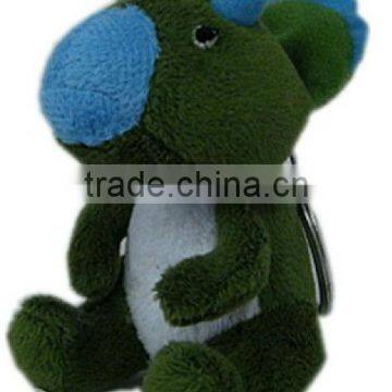 cute small green plush dinosaur keychain toy