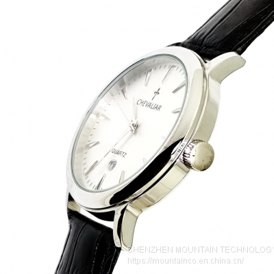 Stainless Steel Water Resistance Man Watches Lady Genuine Leather Quartz Watch photo-5