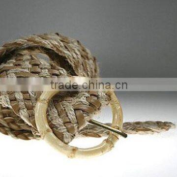 Fashion waxed cord with PU strap knitted belts-KL0033