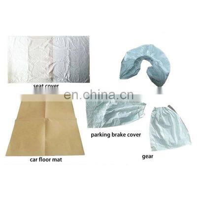 Cheap price disposable car seat cover 5 in 1 set transparent covers