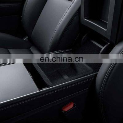 Plastic Interior Car Accessories Center Coin Tray Central Armrest Storage Box Console Organizer For Tesla Model 3 Y 2021