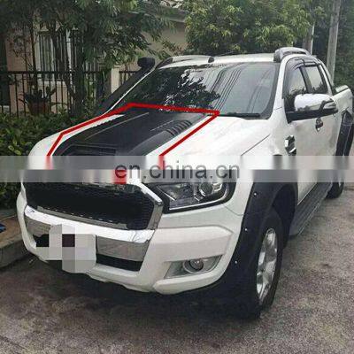 Customized 4x4 Abs Plastic Matte Black Car Hood Bonnet Scoops Cover for Mitsubishi Triton L200 2019 2020 2021 photo-4