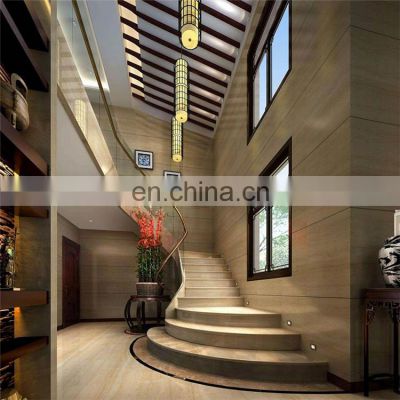 Five-star luxury hotel interior design modern marble stair Stone Staircase