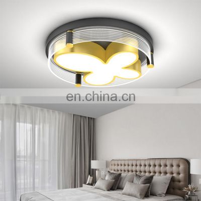 Gorgeous Decoration Black Gold Modern 36W 48W Indoor Bedroom Living Room Acrylic LED Ceiling Light