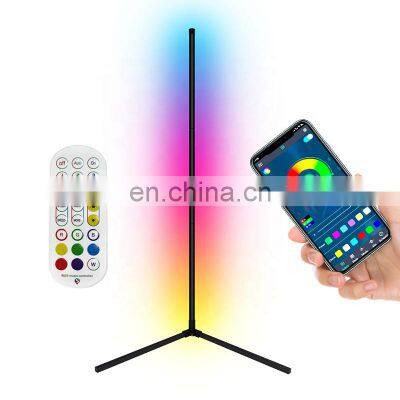 RBG Dimmable Colorful Changing Tripod Standing Decorative Modern Metal Led RGB Corner Floor Lamp Light For Living Room Decor