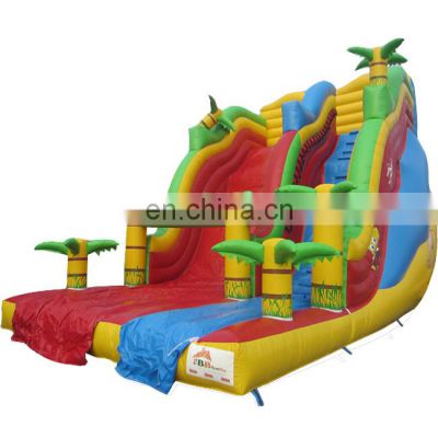 Colorful jungle theme children bouncy land slide giant inflatable slide