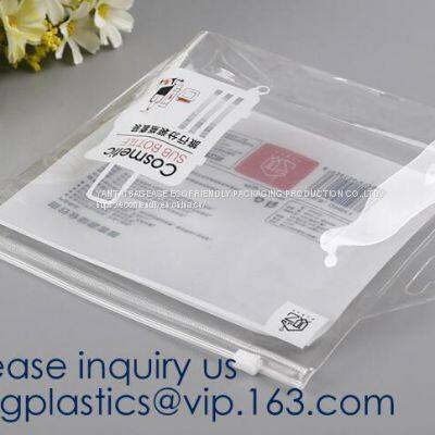 Makeup Bags, Frosted PVC Zipper Bags,Clear PVC Material Plastic Slide Pouch,PVC Zip Lock Document Bags