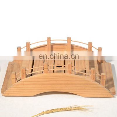 High Quality Japanese Bamboo Wood Sushi Sashimi Serving Bridge Plate Wooden Shelf Tray Unbreakable Sushi Boat