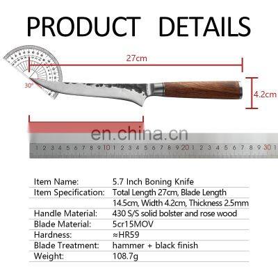 Stainless Steel Hand-forged Hammered Steel Head Butcher Knife Kitchen Knife With Double Steel Head Boning Knife photo-5