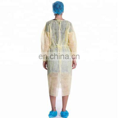 Customization pp pe Long Surgeon Gowns Disposable Workwear Yellow Isolation Gown photo-2