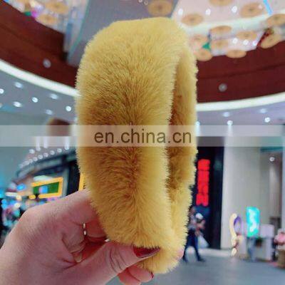 Autumn Hair Accessories Pink Fur Headband photo-5