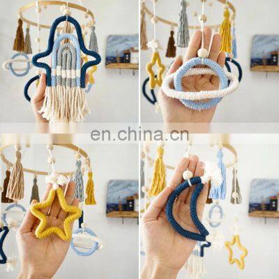 Hot Sale Macrame Baby Boy Crib Mobile, Universe Theme, Plane Solar Moon Star, Rocket Model Vietnam Supplier photo-3