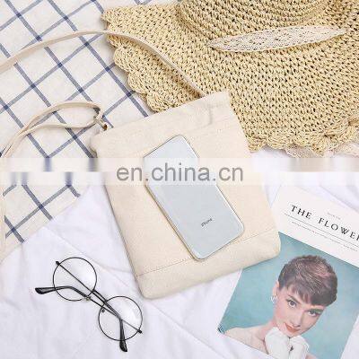 Custom Bolsa Para Mujer Sling Side Cross Bag 2022 Wholesale Promotion Canvas Crossbody Tote Messenger Bag photo-5