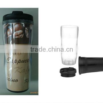 14oz double wall plastic DIY travel mug