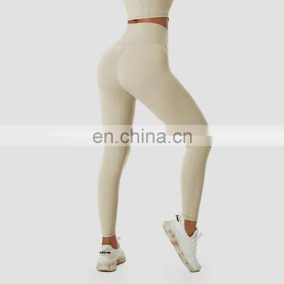 Custom Solid Yoga Leggings Without T Line Women Breathable Scrunch Butt Sport Pants