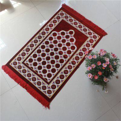 Wholesale Tassel Prayer Carpet Floor Mat Arab Pilgrimage Duffel Foot Mat Muslim Printing Pilgrimage Mat photo-3