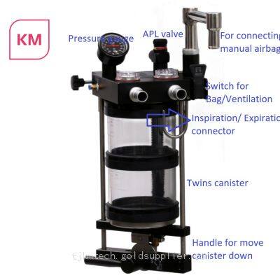 CO2 Circle Absorber for Anaesthesia Workstation With Large Volume Canister and Inspiration and Expiration Valve photo-2