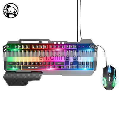 Hot OEM Waterproof RGB Backlit Wired Gamer Ergonomic Mechanical Gaming Keyboard And Teclado Mouse Combo For Xbox One PS4