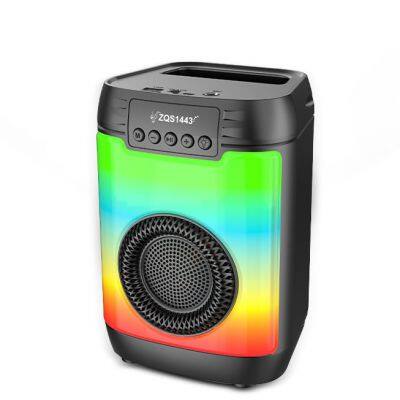 SING-E ZQS1443 Outdoor Portable Mini Party Stage Pulse Led Light Fm Radio Loud Sound Mic Wireless Speaker