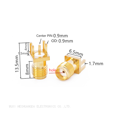 Straight 18ghz PCB edge mount SMA-KE RF female connector