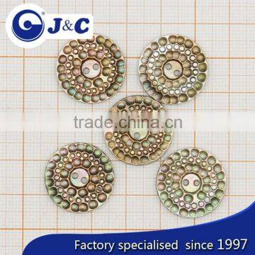 Nature Color Engrave Design Black Mother of Pearl Sea Shell Button photo-2