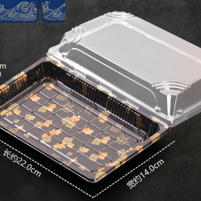 Food Grade PET Sushi Box Sushi Container with Anti Fob Clear Lid for Restaurant and Takeaway