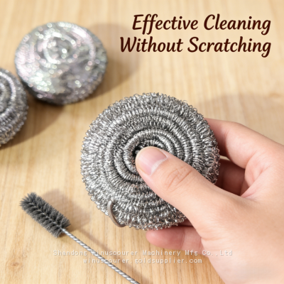 Kitchen Cleaning Scourer Ball Food-grade Material Stainless Steel Scourer Multiple Specifications Available photo-5
