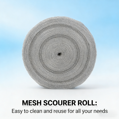 Heavy Duty 0.2MM High Zinc Coated Wire Steel Mesh Roll Mesh Scourer Rolls