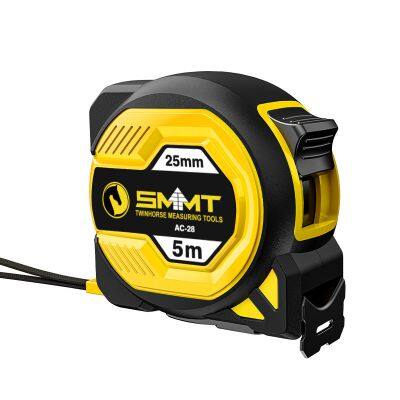New Anti-slip Rubberized 16ft Steel Tape Measure With Dual Stoppers CE Approved Measuring Tape