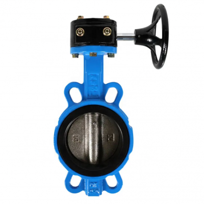 DN100 PN16 150LB Ductile Iron Worm Gear Wafer Butterfly Valve PTFE Soft Seal Handle Wafer Butterfly Valve photo-2